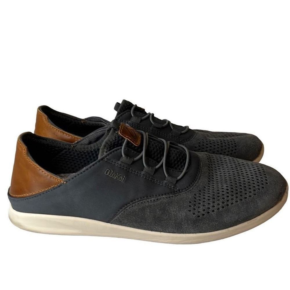OLUKAI men's Alapa‎ Li grey casual shoes sz 9 preppy walking comfort office - Picture 2 of 7